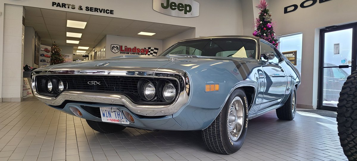 LindsayChrysler's tweet photo. 💥Win this 1971 Plymouth GTX 440!!💥
Stop into Lindsay Dodge Chrysler at 57 McLaughlin Road (off Kent Street) for your chance to win!! 
Tickets are $5 each or 5 for $20, 15 for $50!!
Proceeds benefit the Rotary Club of Fenelon Falls!!
#LindsayDodgeChrysler #RotaryClub https://t.co/GR62ZXCz03