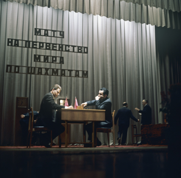 Douglas Griffin on X: World Champion Tigran Petrosian in play during the  11th game of his first title match v. Boris Spassky, at the Estrada Theatre  in Moscow, 4th May 1966. (Photo