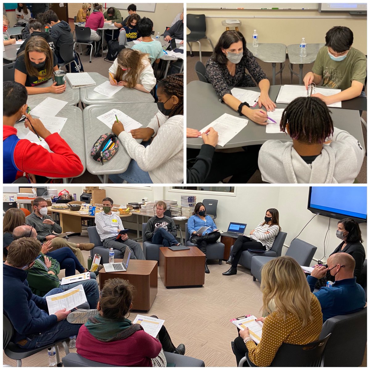 ldixon2's tweet photo. So 🤩 /w @troy_athens @troy_colts math teachers observing each other & debriefing their thinking/learning /w Doug, Kate & @carolmachak #Shoulder2ShoulderLearning #JobEmbedded 😍 @NHaezebrouck @bzawislak5 @MMunaco22 https://t.co/4bFgiLRcXO