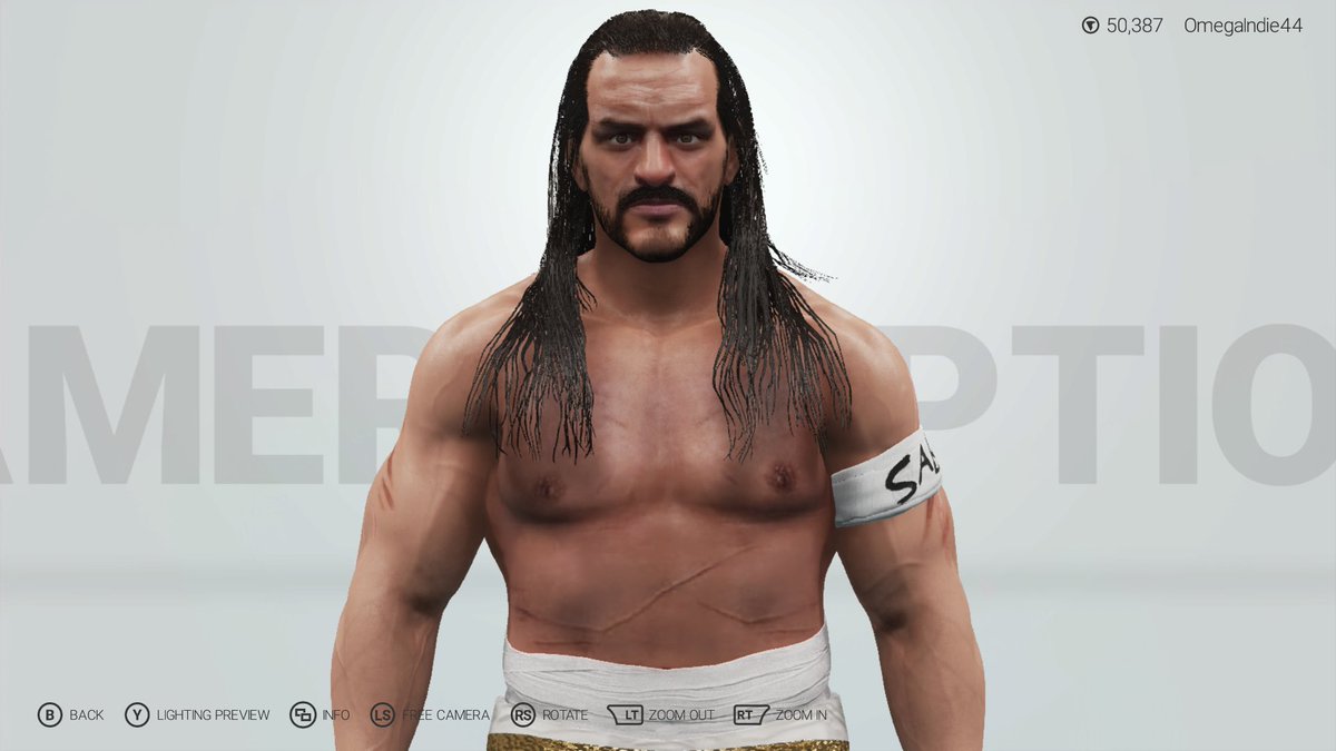 OmegamanX44's tweet photo. Just about done with the updated @TheRealSabuECW today. Still need to wrap up his entrance attire. Thought MAYBE I’d do an old school looking Sabu as well as the alt attire from when he used to wear the Hannibal Lecter mask! #hardcorerevival #ECW #WWE2k19 #XboxSeriesS https://t.co/KErzut7eCt