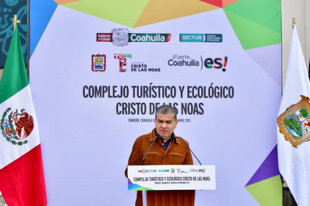 🏳️ Hoy en #Torreón, inauguramos el nuevo Complejo Turístico y Ecológico “Puerto Noas”, ubicado en el Cerro de las Noas.