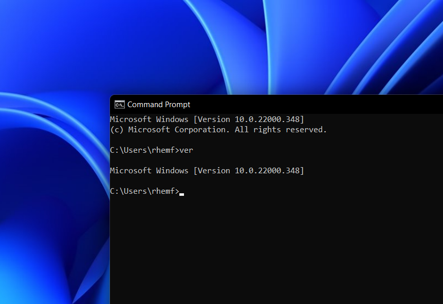 MrRhener's tweet photo. If this is Windows 11, why on CMD still showing as version 10? #Windows11 @Microsoft #Windows11Pro https://t.co/8LMbl23LuP