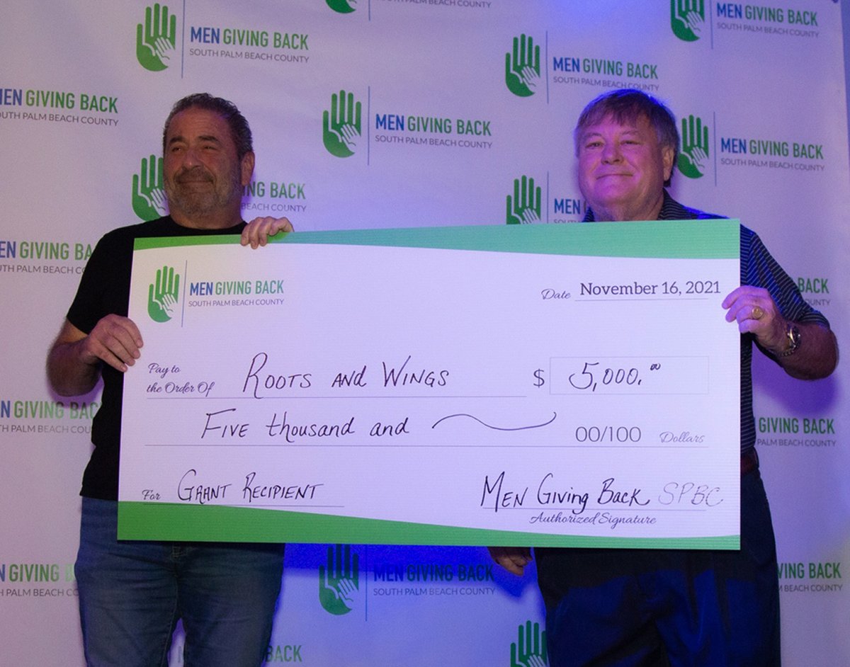 Roots and Wings was recently honored with a $5,000 grant by Men Giving Back. It is truly amazing to be recognized by so many wonderful organizations for the work that we do!