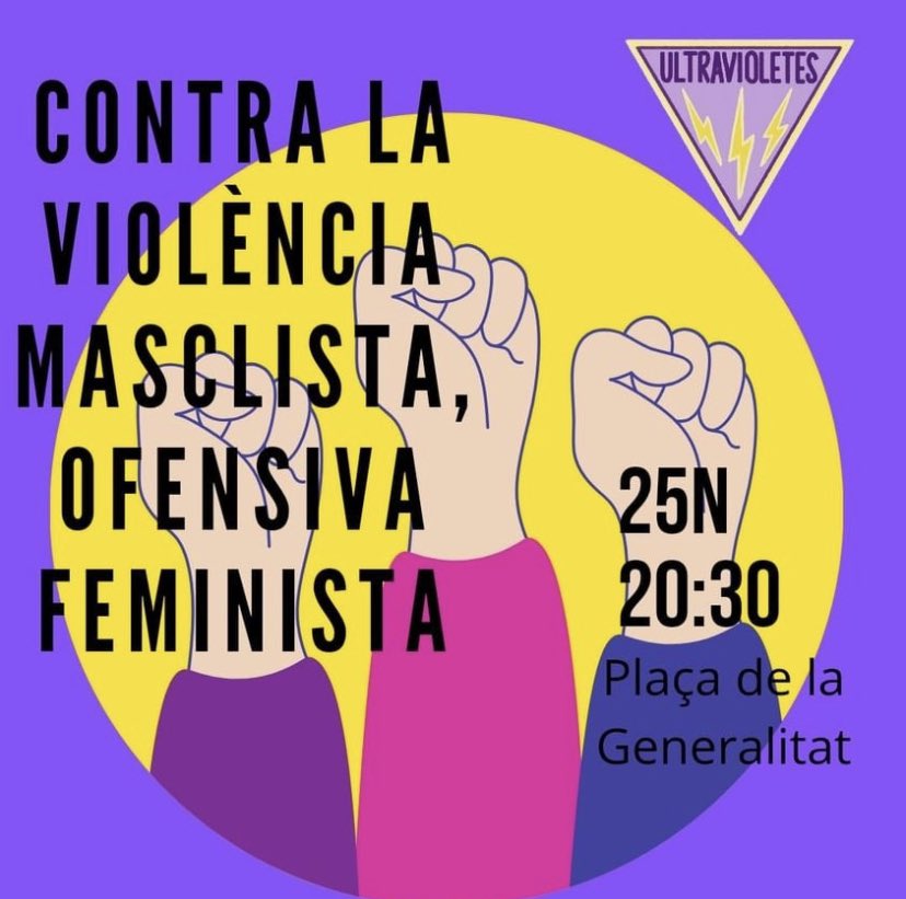 Arran_Alacanti's tweet photo. Aquest #25N eixim als carrers per botar foc a l’explotació🔥
Per combatre l’ofensiva patriarcal, cal autodefensa feminista. 

➡️Dijous 25 estarem amb les #UltraVioletes a la Vila Joiosa. 20.30 h

➡️Dissabte 27 ens veiem a Alacant a la Marxa de Torxes. 20 h https://t.co/RZYeBTY5Nj