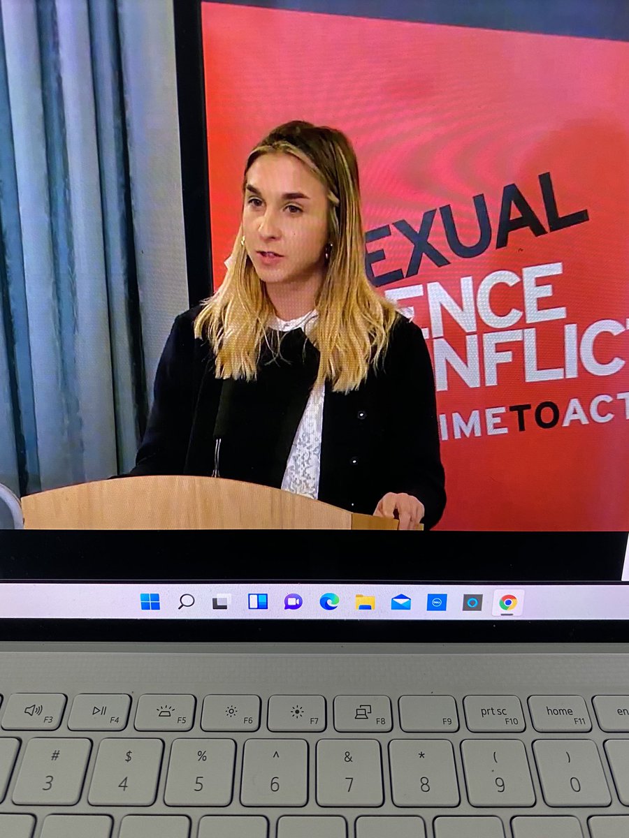ProsecutorsFilm's tweet photo. @LejlaDamon providing expert advice on how the world can support children born of sexual violence in conflict at the @FCDOGovUK launch of the Call to Action. Following her words is a clear path to progress. https://t.co/b9hhqrHRo8