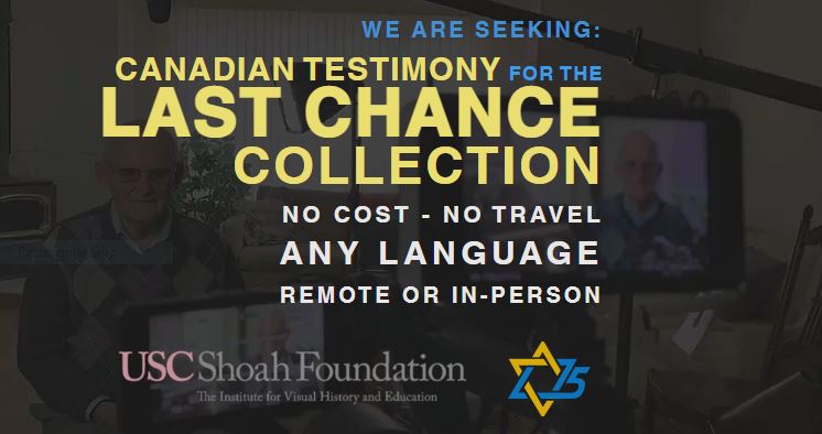 CIJAinfo's tweet photo. Do you know a #Canadian #Holocaust Survivor who hasn't told their story? #Canada has about 10,000 Survivors, and @liberation_75 and @USCShoahFdn want to record every one of their testimonies. #NeverAgain https://t.co/ENauz3aFLO https://t.co/6ouyOjYIo9