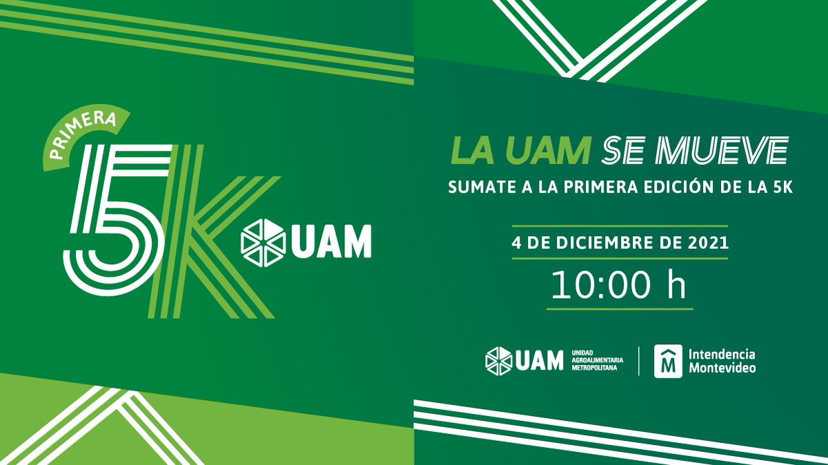 UAM_UY's tweet photo. La UAM se mueve, ¿te sumás? 🏃‍♂️🏃‍♀️ 
Sé parte de la primera edición de la 5K del próximo 4 de diciembre. Tenés tiempo de inscribirte hasta el 29/11. ¡Conocé las bases en https://t.co/aOdT3yOaqH! 😉 #LaUAMSeMueve https://t.co/1f1HpIiDUg
