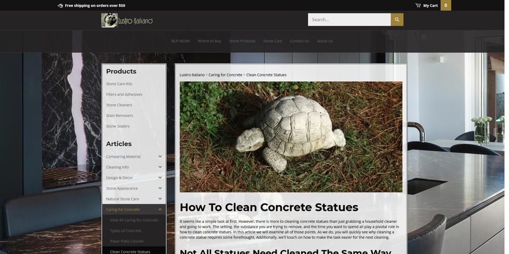 CounterTopInfo's tweet image. Got a concrete statue that needs cleaned? lustroitaliano.com/how-to-clean-c… @careforstone @tenaxusa #graniteshine #porcelainshine #marblecleaner
