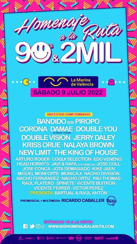 El festival ‘Homenaje a la Ruta 90s &amp; 2Mil’ pone a la venta las entradas para sus citas de 2022 en Valencia y Benidorm
tourismvalencia.com/fiestas-y-ocio…