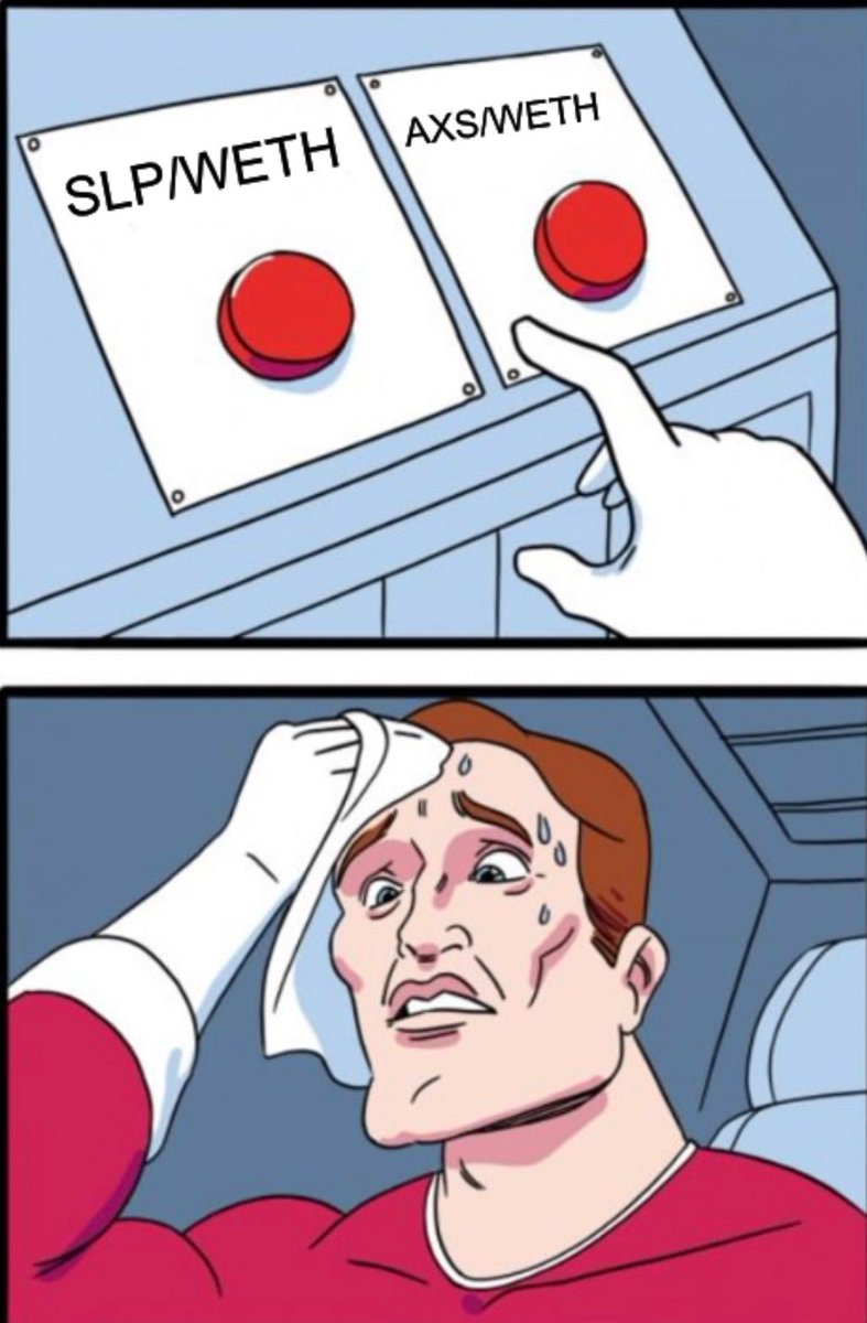 nixeniego's tweet photo. Another day, another $RON decision.
Which button are you pressing today? 😅
#AxieInfinity #Katana #RoninDex #Investment https://t.co/EPwI3OAK5v