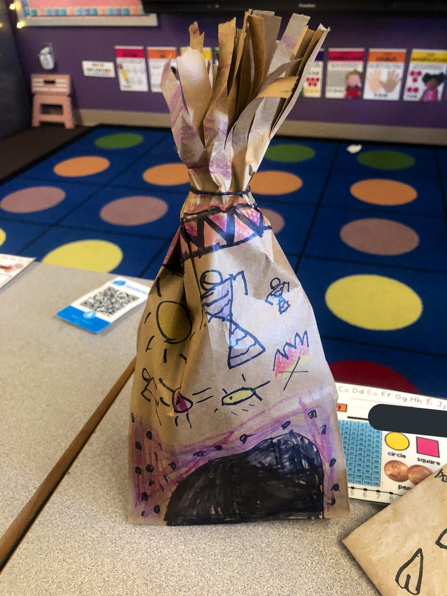 NehaAhmad__'s tweet photo. A few of our lesson extensions from last week, after reading and writing about the life of Native Americans and Pilgrims! We learned about wetus and how eating utensils were made. It is awesome seeing my students excited to learn! 🥰 https://t.co/Ojtio4IzgQ