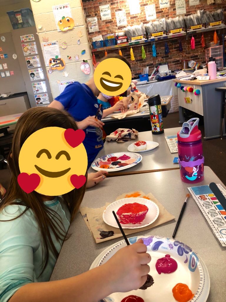 NehaAhmad__'s tweet photo. A few of our lesson extensions from last week, after reading and writing about the life of Native Americans and Pilgrims! We learned about wetus and how eating utensils were made. It is awesome seeing my students excited to learn! 🥰 https://t.co/Ojtio4IzgQ