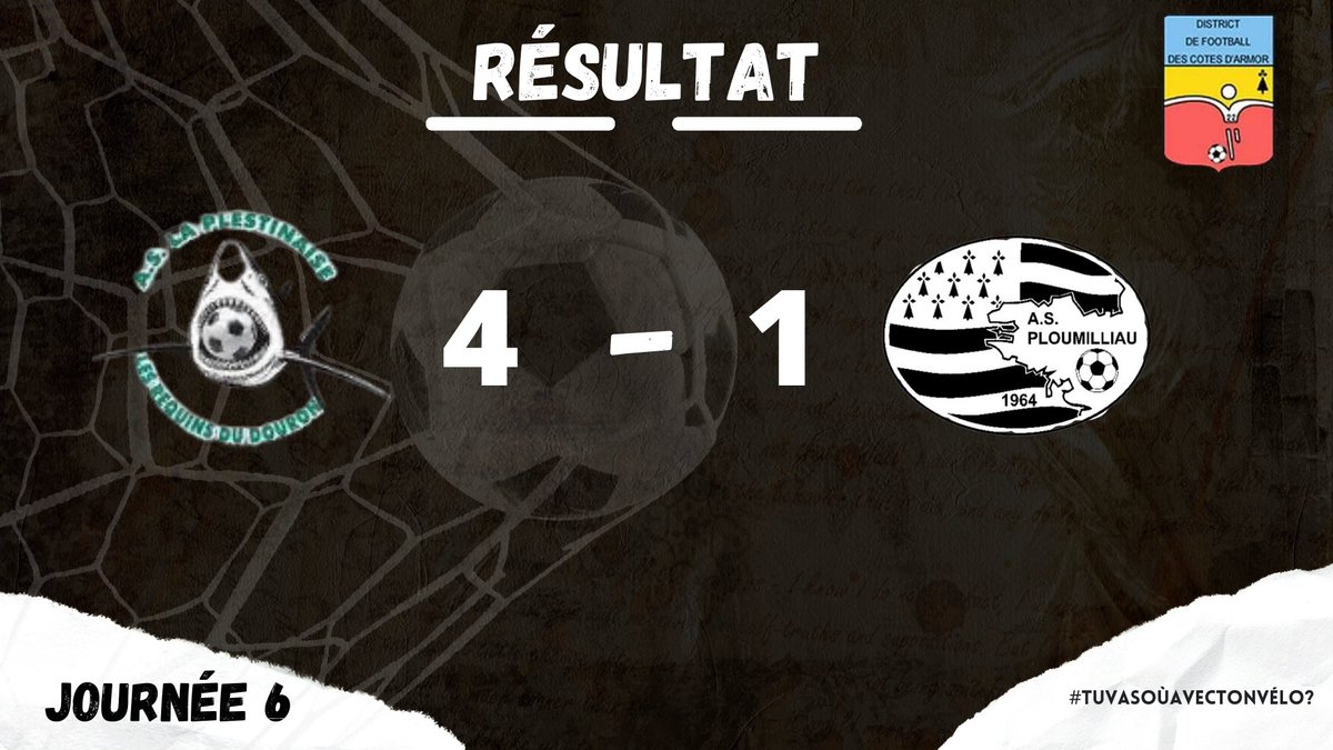 [CHAMPIONNAT D1] ⚽️

Défaite face à l’AS Plestin.

Buteur 🎯 : 
- Fabien DANIEL

#Tuvasoùavectonvélo