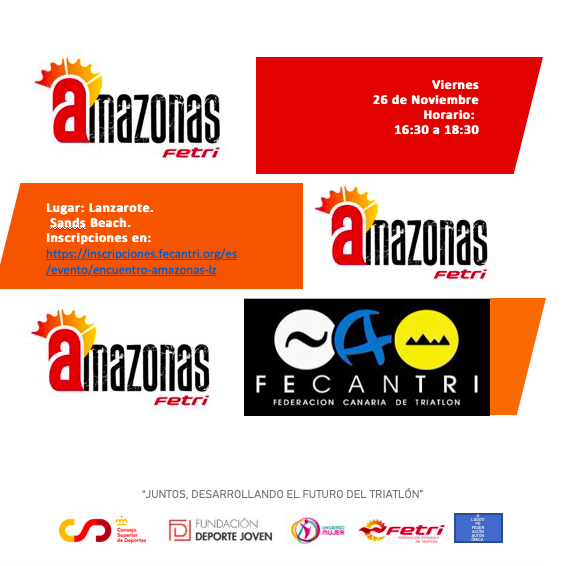 MelinaAlonso1's tweet photo. *Encuentros Amazonas CANARIAS* 🏊‍♀️🚵‍♀️🏃‍♀️
👉Viernes 26 en Lanzarote
👉Sábado 27 en Gran Canaria 
👉Domingo 27 en Tenerife
Inscripción (gratuita) y más información a través de la web https://t.co/zXRmTIa03P 
@deportegob  @fundaciondepjov @TRIATLONSP @fecantri https://t.co/9xjRLFMIod