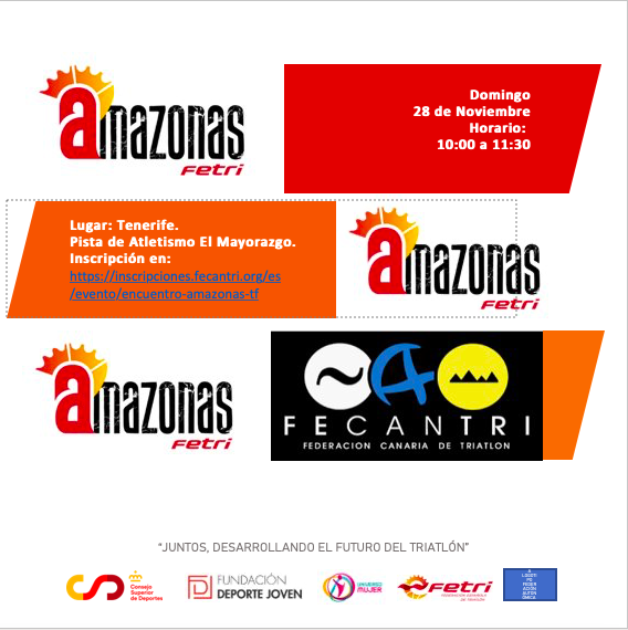 MelinaAlonso1's tweet photo. *Encuentros Amazonas CANARIAS* 🏊‍♀️🚵‍♀️🏃‍♀️
👉Viernes 26 en Lanzarote
👉Sábado 27 en Gran Canaria 
👉Domingo 27 en Tenerife
Inscripción (gratuita) y más información a través de la web https://t.co/zXRmTIa03P 
@deportegob  @fundaciondepjov @TRIATLONSP @fecantri https://t.co/9xjRLFMIod