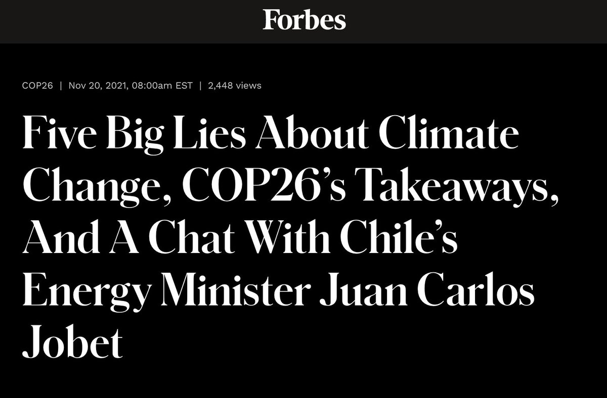 ¡Chile sigue siendo noticia en el extranjero! Estuvimos hablando con Forbes sobre las iniciativas que estamos desarrollando para combatir el #CambioClimatico, como el retiro del carbón y el impulso a las energías limpias.🌎✅

Les comparto la noticia 🗞️ bit.ly/2Zfuwi8