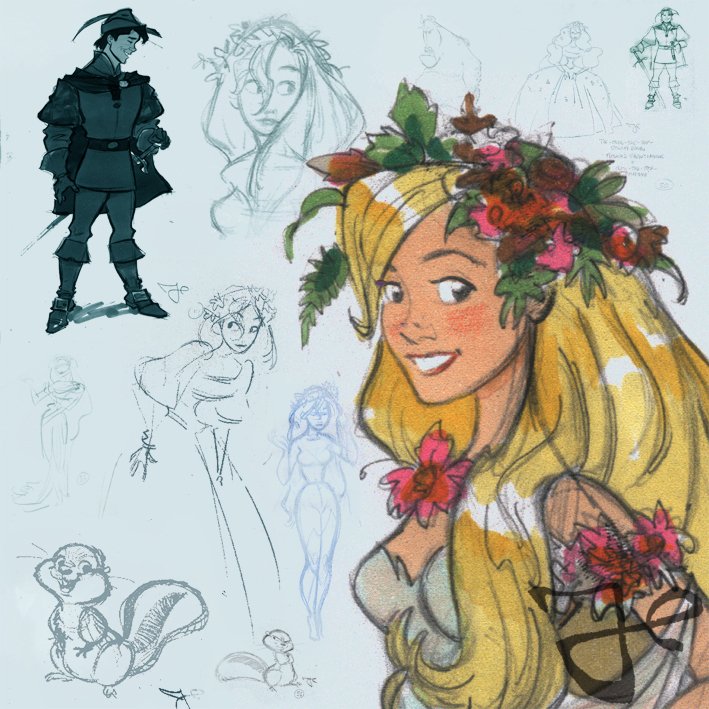 I'm always happy about her design floating around every once in a while on here, she was designed by harald siepermann, who did the spinoff comics alongside hans bacher! he also worked on tarzan, mulan and enchanted; here is some more of his work https://t.co/exAyaWdODH 