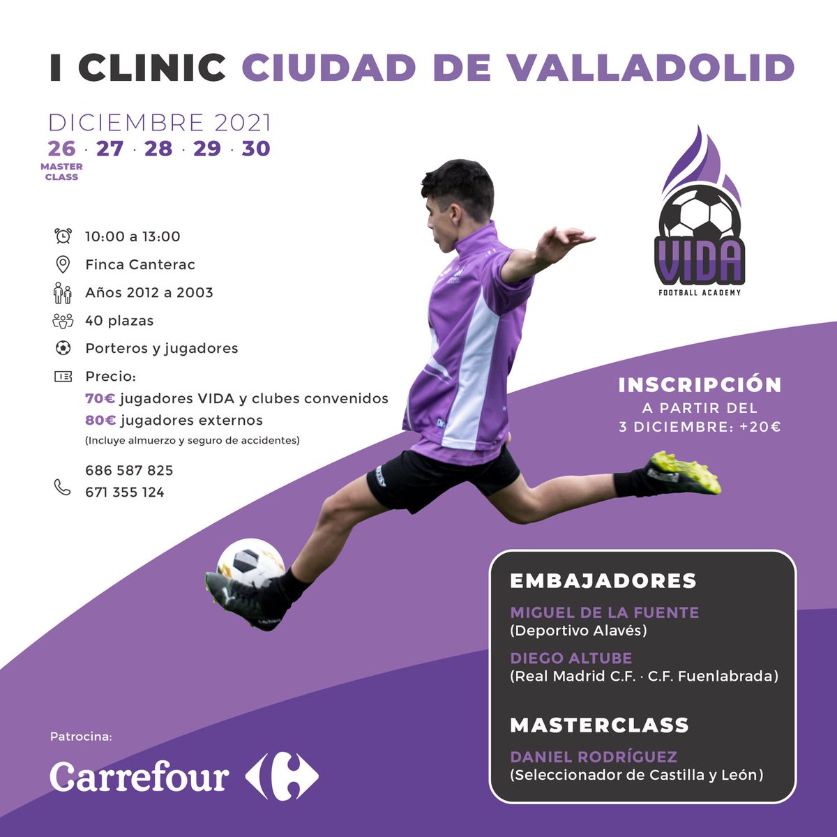 VIDAcademyF's tweet photo. BOOOM!! 💣💣💣Aquí lo tenemos!! Tras muchas horas de trabajo os traemos el I Clinic Ciudad de Valladolid, una actividad diferente, única, en la que los participantes podrán vivir de primera mano una experiencia inolvidable rodeados de profesionales del panorama autonómico y local https://t.co/I61syuHlFo