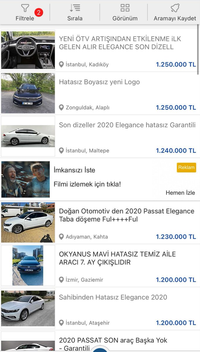 Aşiret kasa Passat diye bilinen aracın 1.6 motoru ‘1milyon250bin’ türk lirasına gelmiş;daha neler olacak,neler göreceğiz ülkemde kestiremiyorum.Zengin ile Fakir arasındaki makas o kadar açıldı ki gözler hiçbir şey göremez oldu.
#şakasıolmaz #neolacak #ülkem