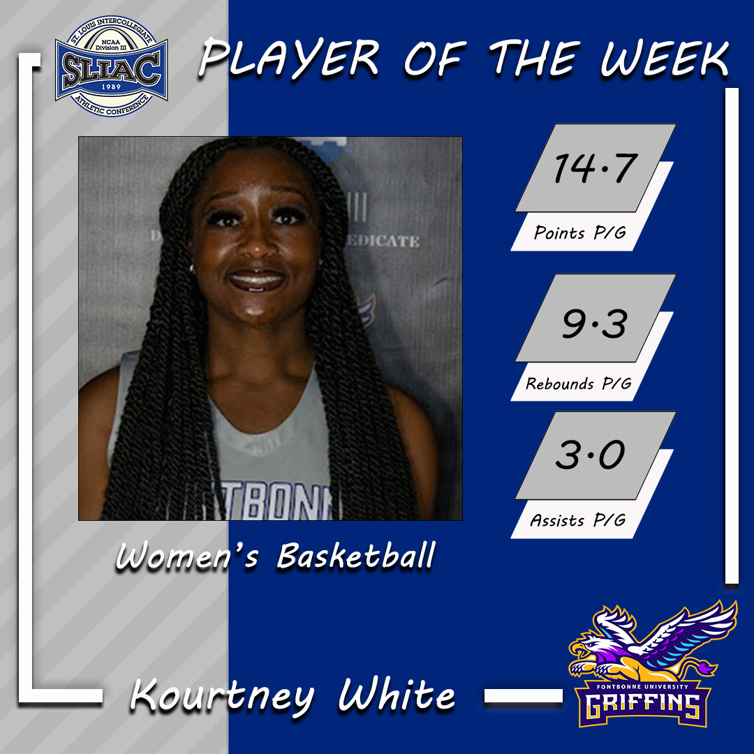 SLIAC (@sliac) on Twitter photo Congrats to this week's SLIAC Players of the Week
🏀 (Men's) <a href="/PrinAthletics/">Principia College Athletics</a> Athletics AJ Byrd
🏀 (Women's) <a href="/FBUGriffins/">Fontbonne Athletics</a> Kourtney White
Full Story - sliac.prestosports.com/general/2021-2…
#SLIACtion #d3hoops Congrats to this week's SLIAC Players of the Week
🏀 (Men's) <a href="/PrinAthletics/">Principia College Athletics</a> Athletics AJ Byrd
🏀 (Women's) <a href="/FBUGriffins/">Fontbonne Athletics</a> Kourtney White
Full Story - sliac.prestosports.com/general/2021-2…
#SLIACtion #d3hoops