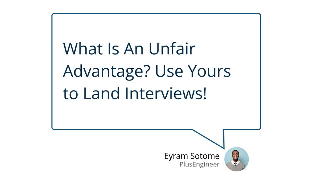 PlusEngineer's tweet photo. However, thanks to my free food name, I was also able to land an interview with a company I really respected.

Read the full article: What Is An Unfair Advantage? Use Yours to Land Interviews!
▸ https://t.co/b3BG4hYWmP

#interviews #jobsearch #UnfairAdvantageCorrectly https://t.co/Hfx6md7xGs