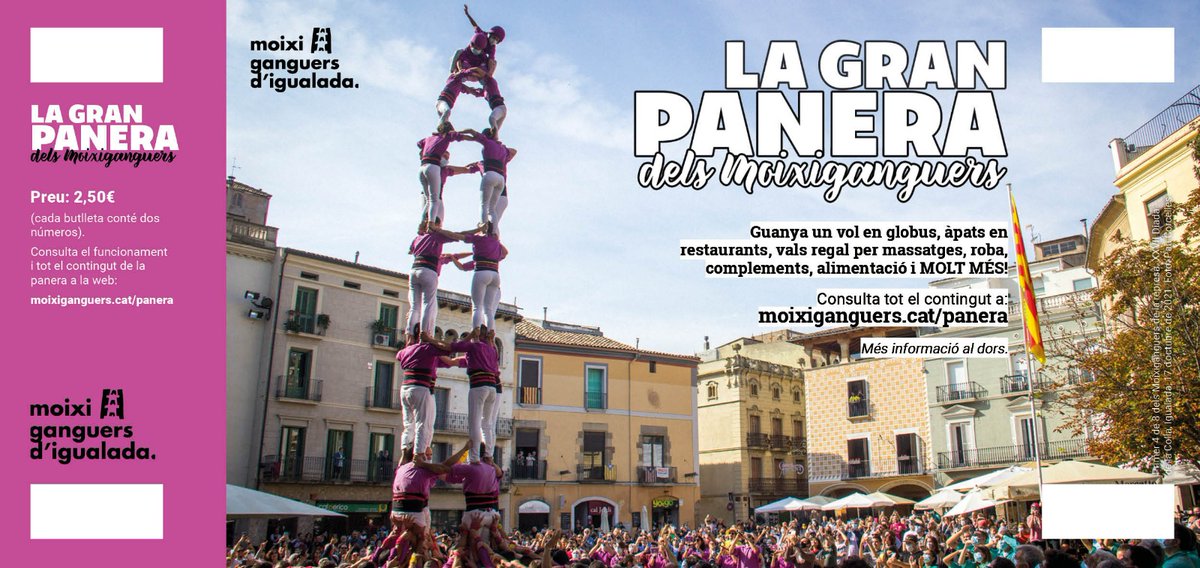 📢📢 Torna LA GRAN PANERA dels Moixiganguers 🎉🎁

Per només 2'5€ opta amb 2 participacions a un Vol en Globus, àpats a restaurants, vals per roba, alimentació o esports... I molt més!

🔝 Més info a 👇

moixiganguers.cat/panera