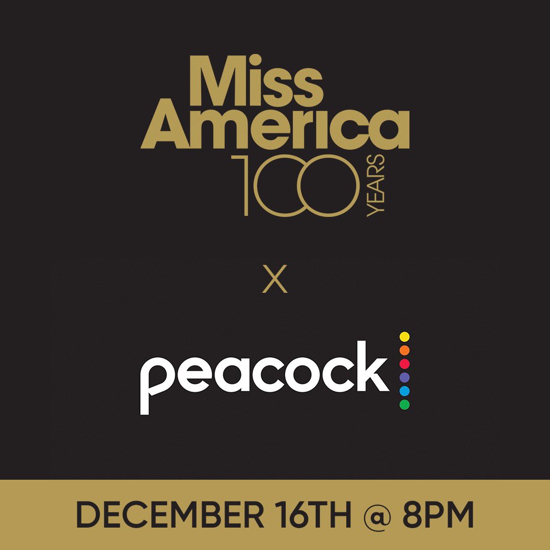 I am honored to join 50 other outstanding candidates to vie for the job of <a href="/MissAmerica/">Miss America</a> at <a href="/mohegansun/">Mohegan Sun ☀️</a>. For the first time ever, watch live across all time zones &amp; re-watch anytime only on <a href="/NBCUniversal/">NBCUniversal</a>’s <a href="/peacockTV/">Peacock TV</a> 8PM ET on 12/16.