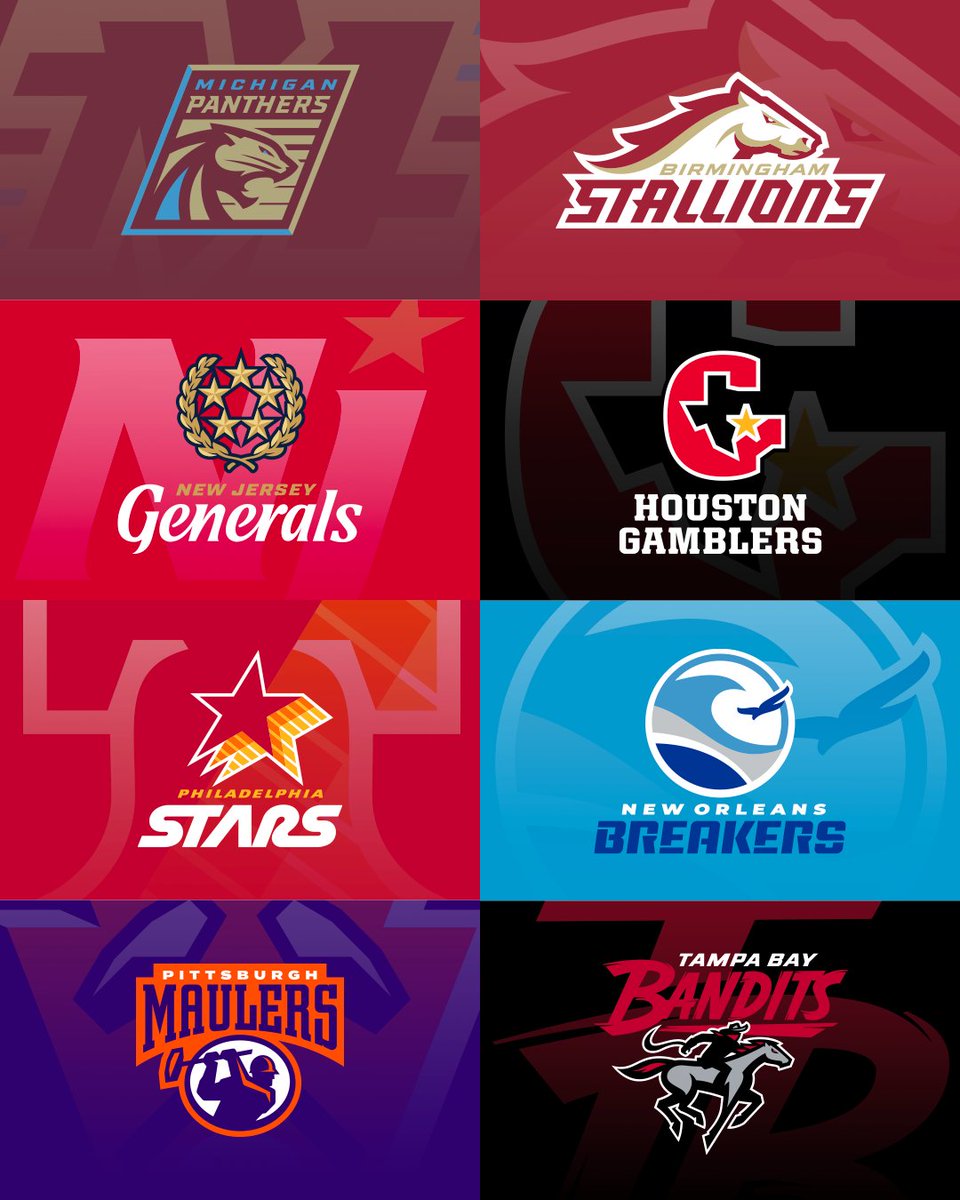 We are the USFL 🏈

🐾 <a href="/USFLPanthers/">Michigan Panthers</a> 
🎖 <a href="/USFLGenerals/">New Jersey Generals</a> 
⭐️ <a href="/USFLStars/">Philadelphia Stars</a> 
⚒️ <a href="/USFLMaulers/">Pittsburgh Maulers</a> 

🐎 <a href="/USFLStallions/">Birmingham Stallions</a> 
🎰 <a href="/USFLGamblers/">Houston Gamblers</a> 
🌊 <a href="/USFLBreakers/">New Orleans Breakers</a> 
🤠 <a href="/USFLBandits/">Tampa Bay Bandits</a>