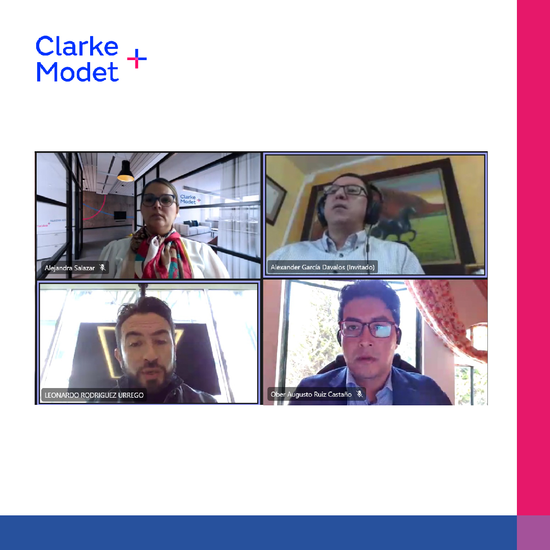 clarkemodet_co's tweet photo. Felicitamos a Augusto Ruíz, Leonardo Rodríguez, Alexander García y Alejandra Salazar por la excelente charla que dictaron el pasado 18 de noviembre sobre Políticas de innovación.
#innovación #investigación #rentabilización #clarkemodet #Colombia https://t.co/sArKt3pxch