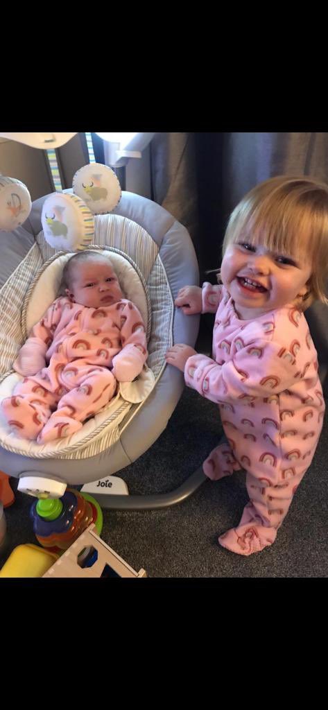 Ronnie With Her Little Sister Riley in matching pjs