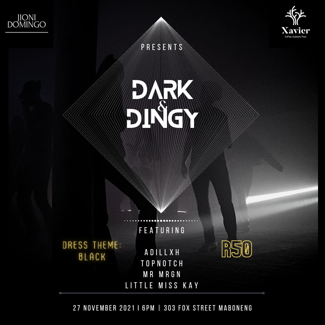 TopNotch_ZA's tweet photo. Welcome your inner most desires when you come to our first instalment of Dark &amp; Dingy. It'll titlate all your senses.

#jionidomingo #xaviermaboneng #Event #housemusic #afrohouse #deephouse #edmmusic #electro #progressivehouse #fun #worldwide https://t.co/STvOS8V7Lb