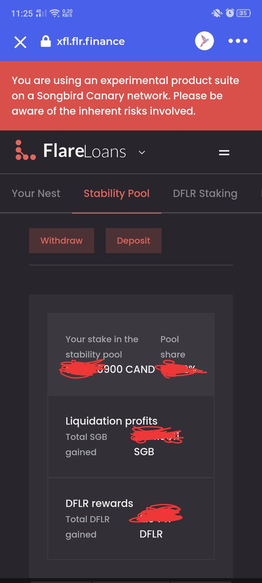 xrp_ocean's tweet photo. Flare Finance V2.0 broke my bifrost wallet...no button to claim SGB and DFLR gains 😭 @stedas @BifrostWallet https://t.co/XDNa6g84JJ