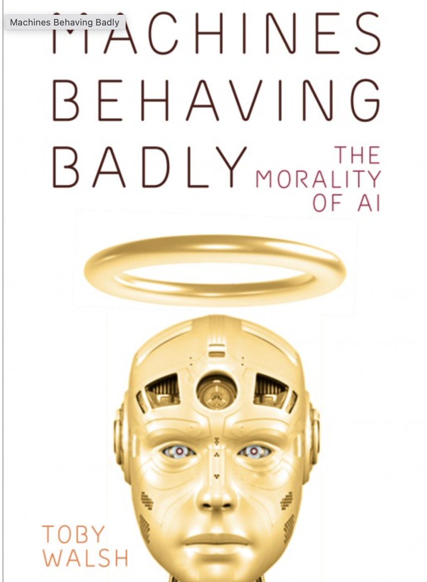 An exciting announcement. Coming to a book shop near you soon! 

Machines Behaving Badly 

An examination of the ethical issues we face in a future dominated by artificial intelligence.

@blackincbooks blackincbooks.com.au/books/machines…