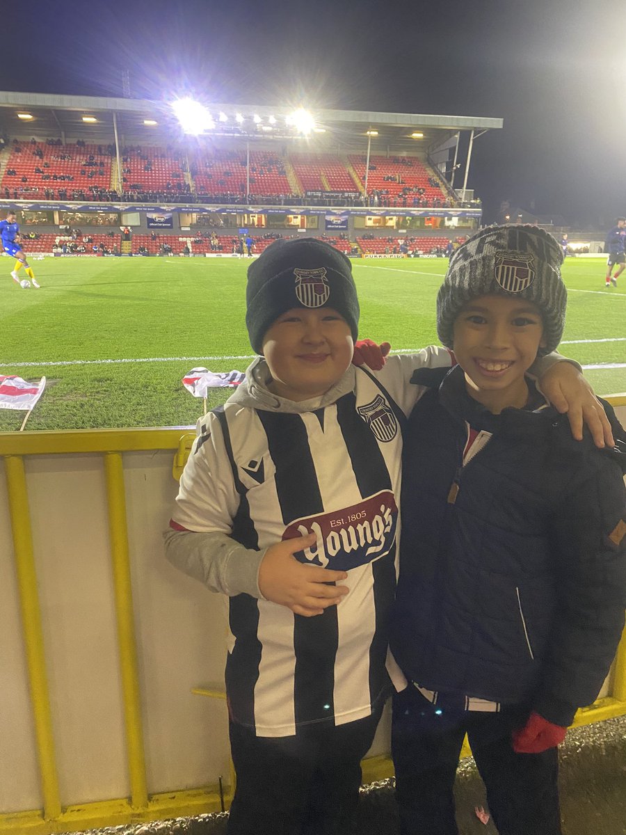 ZoeS172012's tweet photo. Last Friday Archie got the chance to be a flag bearer with one of his friends at Blundell Park. When he was told you would of thought he was given £1000 😂 
@officialgtfc ##UTM #MakingMemories https://t.co/BfxXlcvQWI