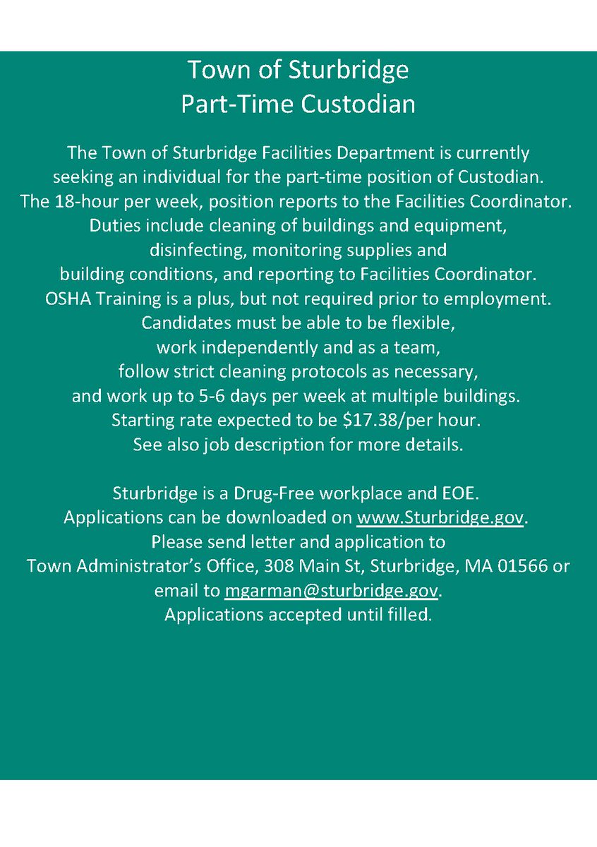 Sturbridge Administrator's Office tweet media