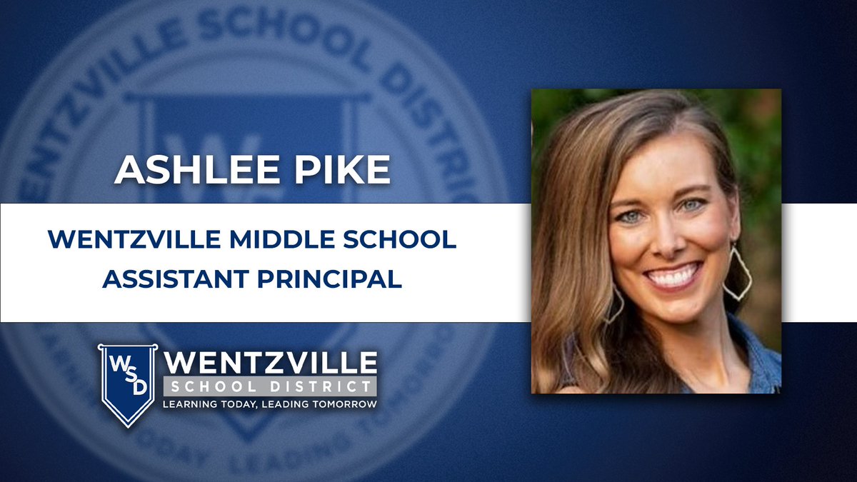 WSDinfo's tweet photo. The WSD would like to congratulate Ashlee Pike, Ed.S., who has been named an assistant principal of Wentzville Middle School, effective July 1, 2022.
 
Read more: https://t.co/d5pqsF6u5u #WeAreWentzville https://t.co/8JF9kqtlWf