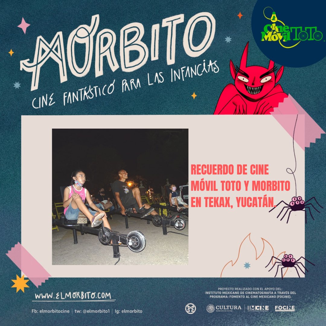 ¡Gracias Tekax, Yucatán! 
Estamos felices de que hayan disfrutado de la función y pedaleado con todas sus energías.
¡Pronto nos volveremos a ver! 
@elmorbito1 y Cine Móvil ToTo juntos proyectando cine cero emisiones 🎬
#cinemoviltoto #Morbito