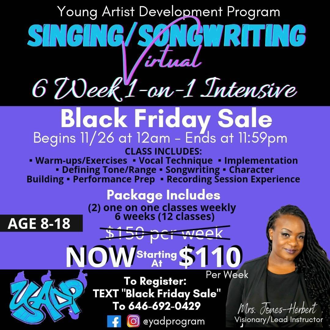 yadprogram's tweet image. SAVINGS!!! Up to $240 off! (Flex pay options available) click the link to save now💜💙🎤🎶
linktr.ee/yadprogram

#YoungArtistDevelopmentProgram #singing #Songwriting #holidaysale