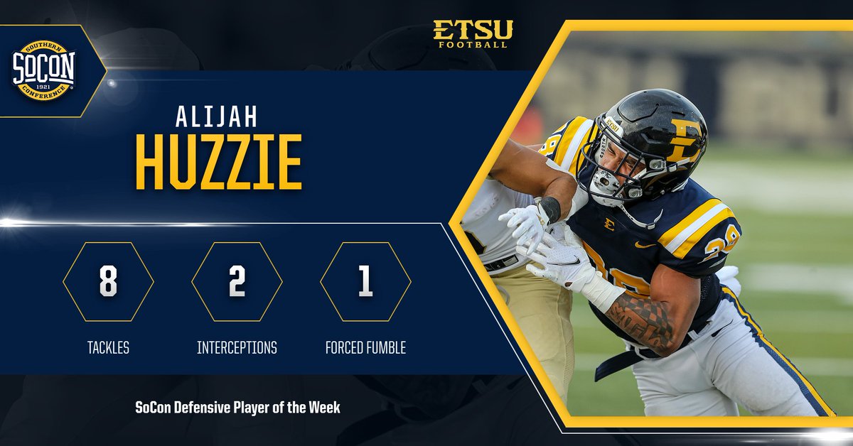 Add another <a href="/SoConSports/">The Southern Conference</a> Player of the Week honor for the Bucs - this time in the form of Alijah Huzzie!

#ETSUTough
