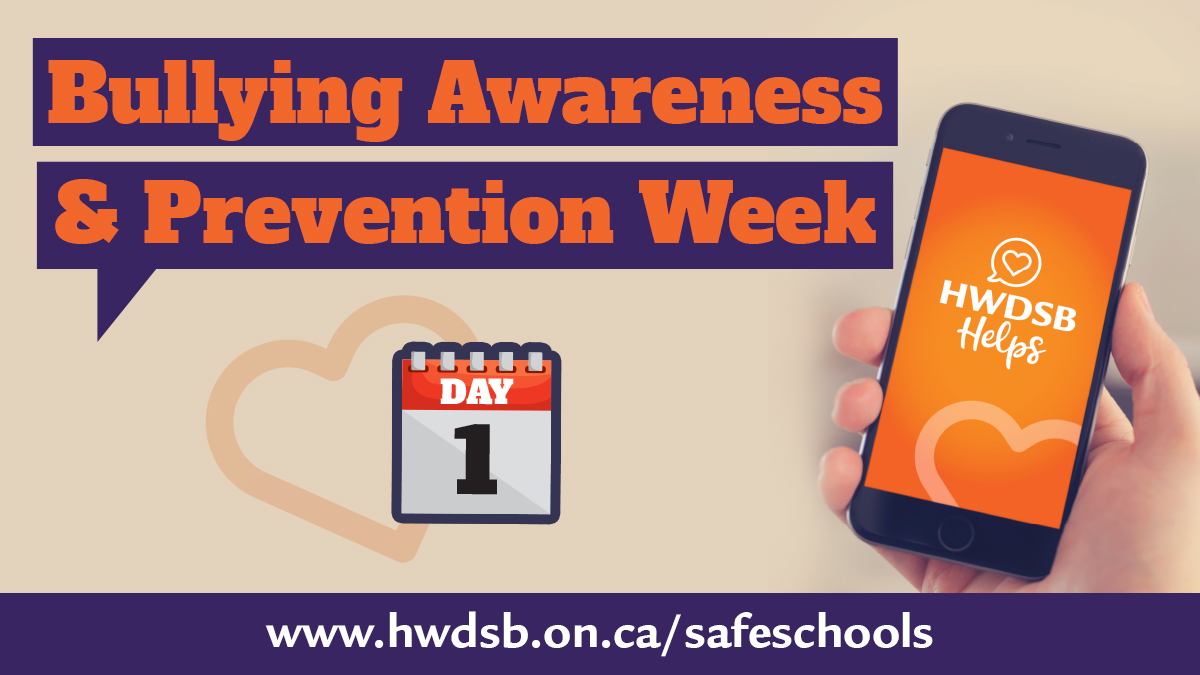 Day one of anti-bullying action week, let’s dig in! 

Bullying awareness helps us know what to do when it happens. Canada’s bullying rates are higher than two-thirds of all Western countries. Know what bullying is, and its links to power imbalances.

More: hwdsb.info/reportbullying…
