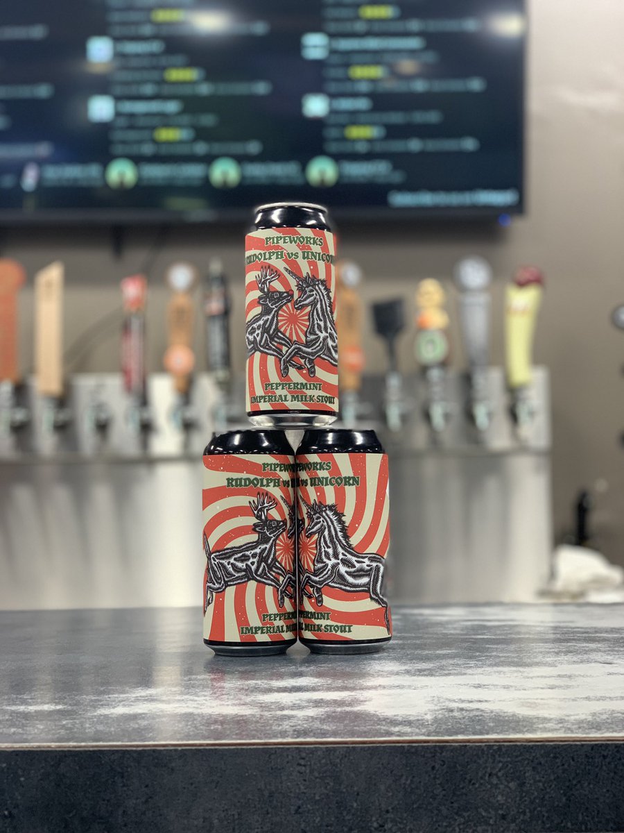 NorwoodCappys's tweet photo. 🍺🍻Bart’s Beer of the Week🍻🍺
This week is a brew from @PipeworksBrewin called Rudolf vs. Unicorn!!!
It is a peppermint imperial milk stout - with Peppermint, Vanilla, Cacao Nibs, and Lactose !!
#pipeworksbrewery #cappys #craftbeer #cincycraft #taproom https://t.co/ttao5NPYtX
