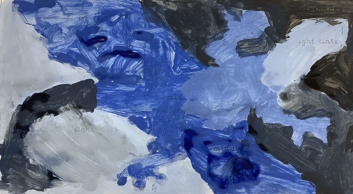 Class 3 have been looking at 'An Old Women Cooking Eggs' by Diego Velazquez (1618) and discussing the use of light and dark. They then practised creating tint and shades with paint.