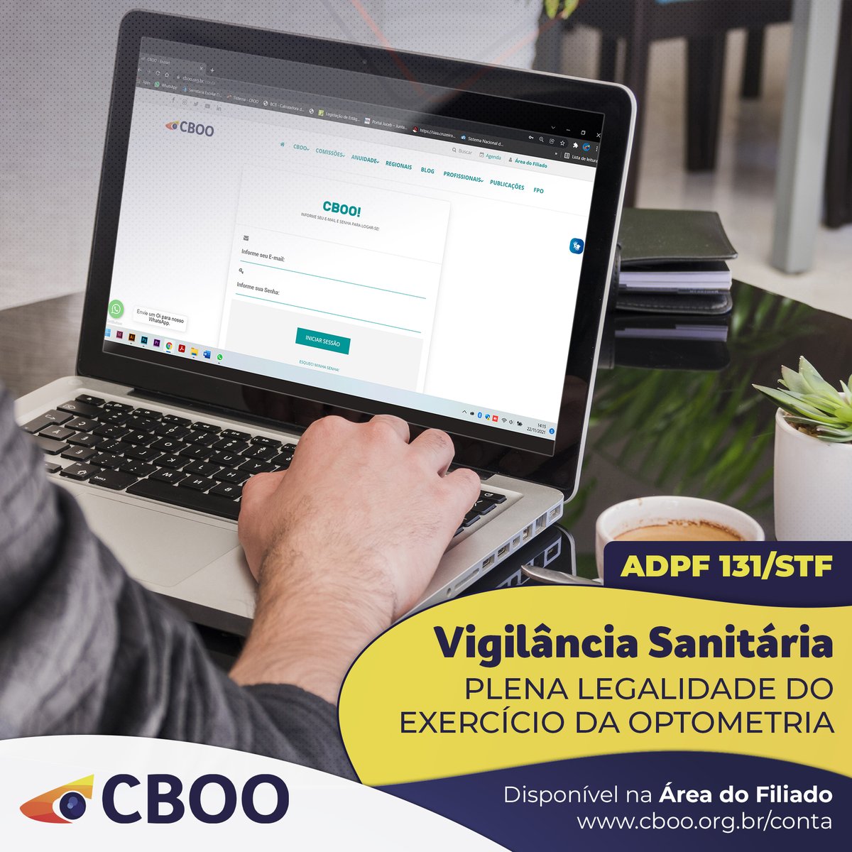 CBOOBrasil's tweet photo. MATERIAL EXCLUSIVO PROFISSIONAL FILIADO CBOO
Disponível na Área Exclusiva do Filiado CBOO INFORME – Vigilâncias Sanitárias / ADPF 131/STF.
ACESSE: https://t.co/yU7AKp36OR
Login: e-mail
senha: CPF
#SouCBOO #OptometriaSim
Whatsapp Oficial CBOO (61) 98625-6347 https://t.co/CbRRKcEWFa