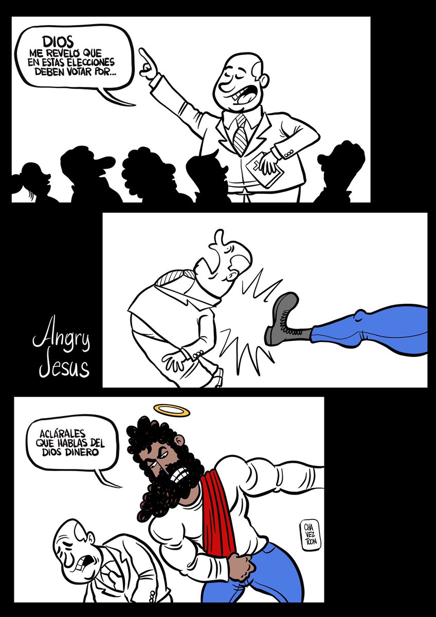Chaveztoon's tweet photo. Ya hay un nuevo capitulito de Angry Jesus.
Recuerden que pueden seguir la página Chaveztoon en Facebook. https://t.co/a7YiYuA7uA