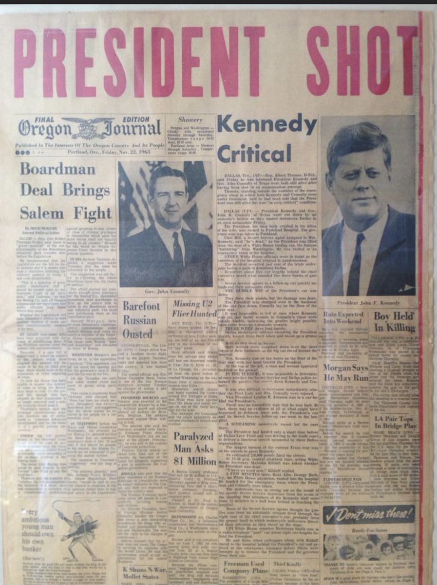 jimfromoregon's tweet photo. @BeschlossDC Here in Oregon the #OregonJournal printed this one in the hour between shot and announcement https://t.co/IaICB1Rza0