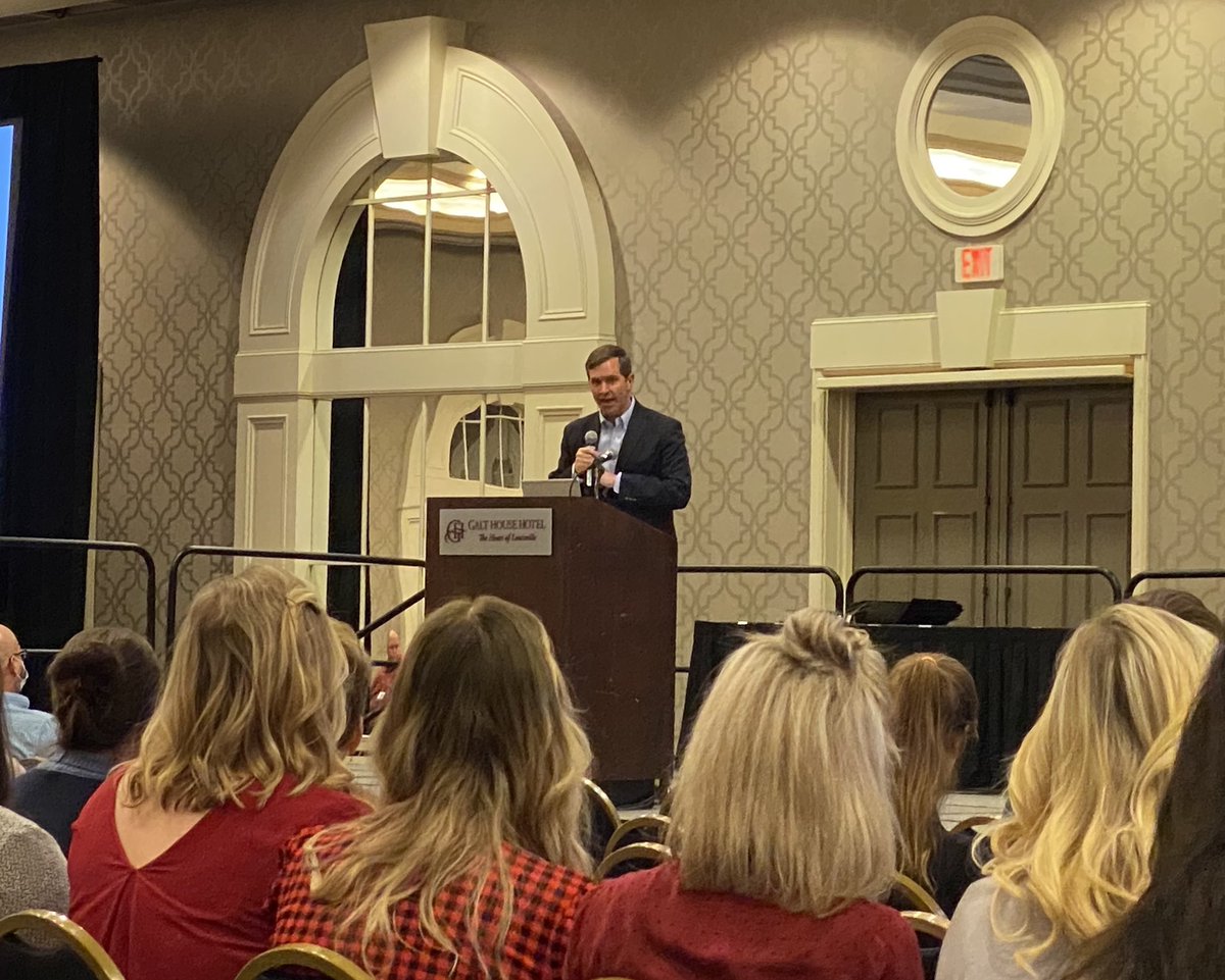 MrsWomack3's tweet photo. Such a nice surprise getting to hear @GovAndyBeshear speak at #kycec21! https://t.co/GhvBnuPUgy