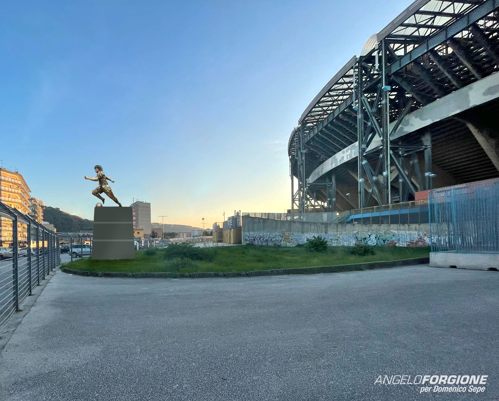 Statua di Maradona donata dal Comune di Napoli