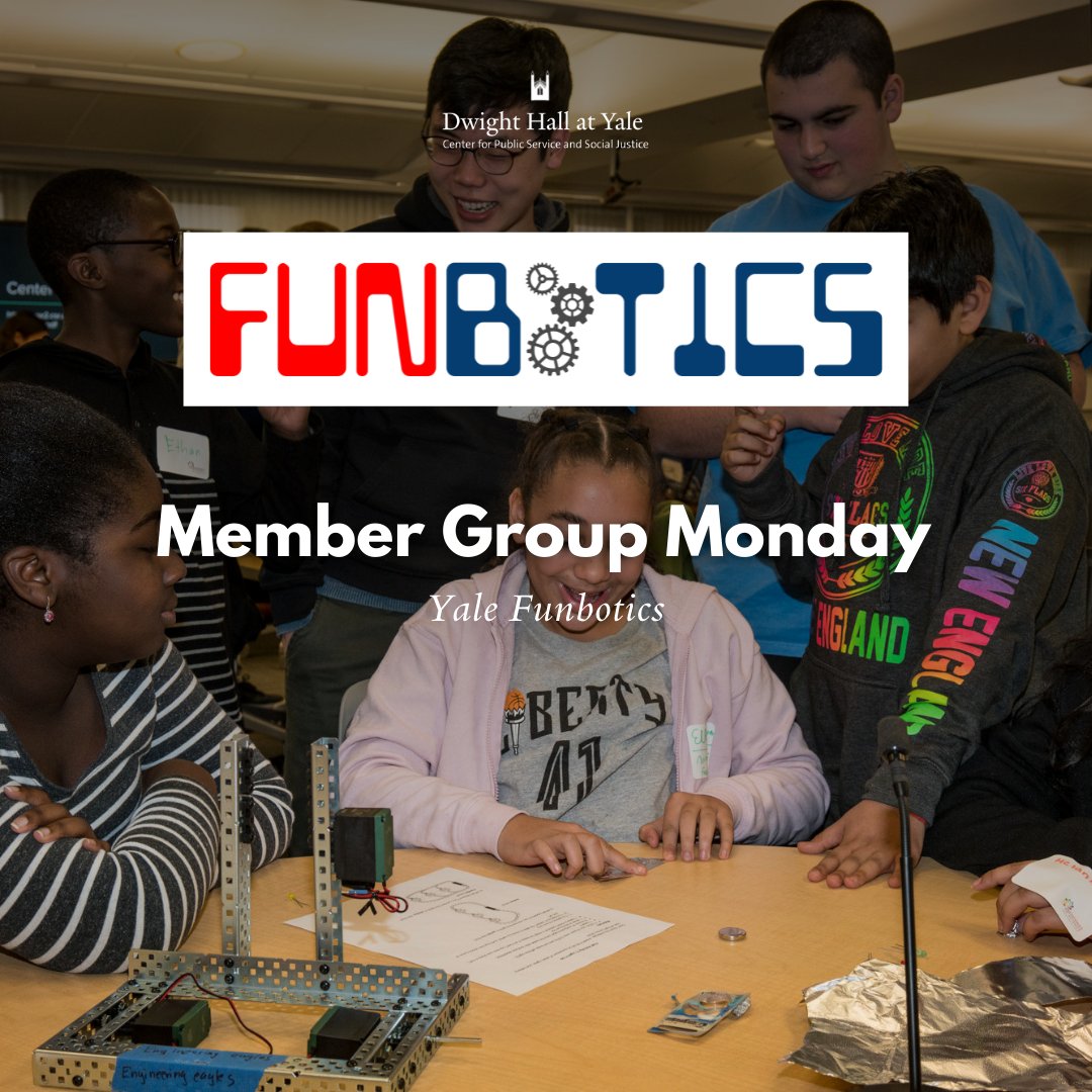 DwightHallYale's tweet photo. Yale Funbotics is a chapter of Funbotics, a national 501c3 organization with the mission of igniting a passion for STEM in youth, providing fun, hands-on STEM education, free for the under-resourced and underrepresented. 

#MemberGroupMonday #DwightHall #ChangeHappensHere https://t.co/6q01yk6JyR