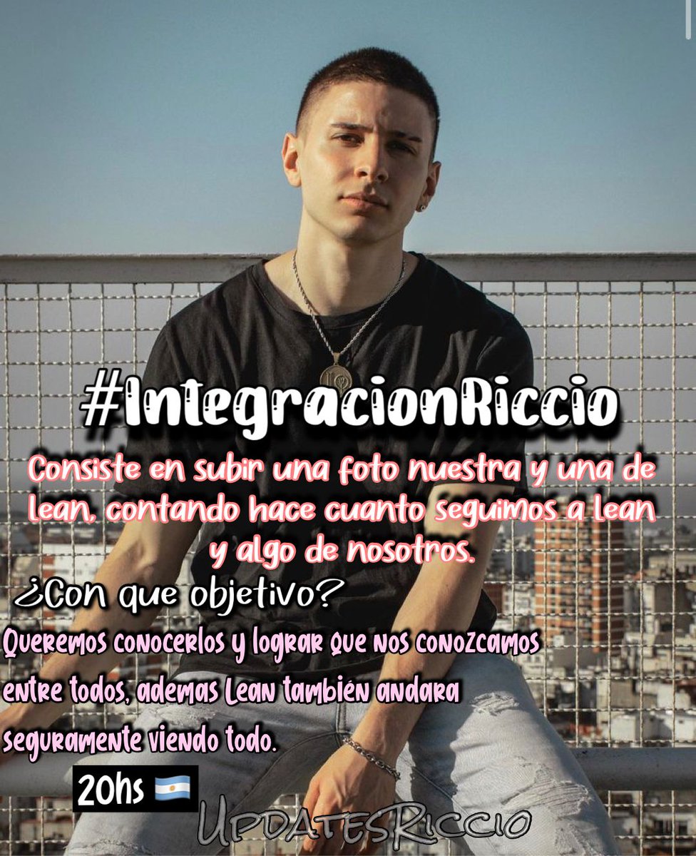 UpdatesRiccio's tweet photo. ¡NUEVA DINAMICA! @LeanRiccio 

Esperamos verlos participar, y conocerlos!!

RT PARA DIFUNDIR https://t.co/DgV0XvrfDw