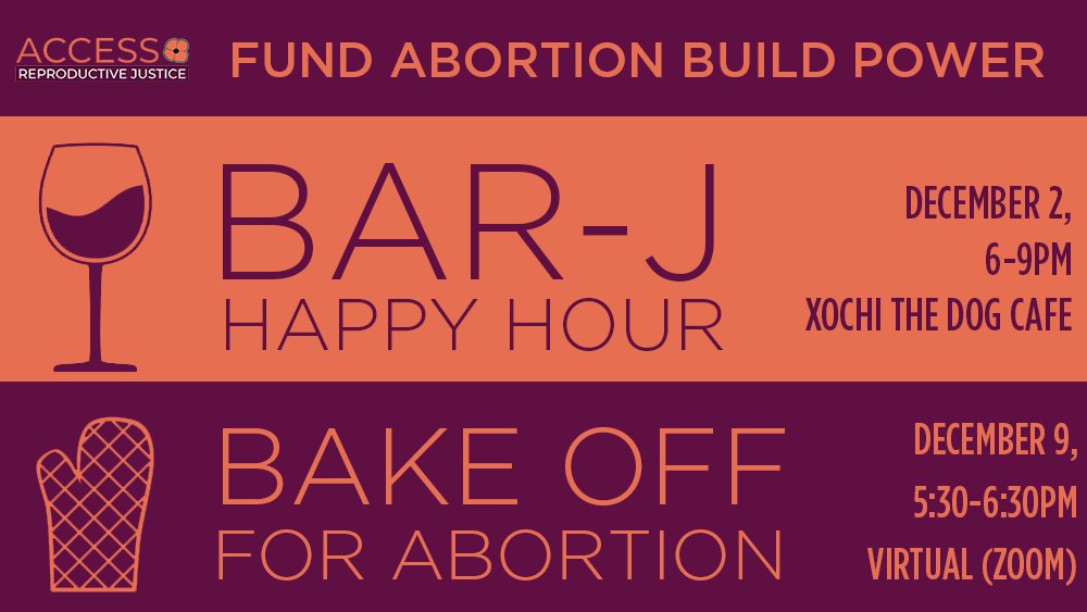 access_rj's tweet photo. On the heels of Supreme Court arguments in the biggest challenge to Roe in decades, we’re launching Fund Abortion, Build Power: A Week of Fundraising for ACCESS REPRODUCTIVE JUSTICE. Join us for community and solidarity in these challenging times, https://t.co/ioMrLE7FS7 https://t.co/ol1yup5FTc